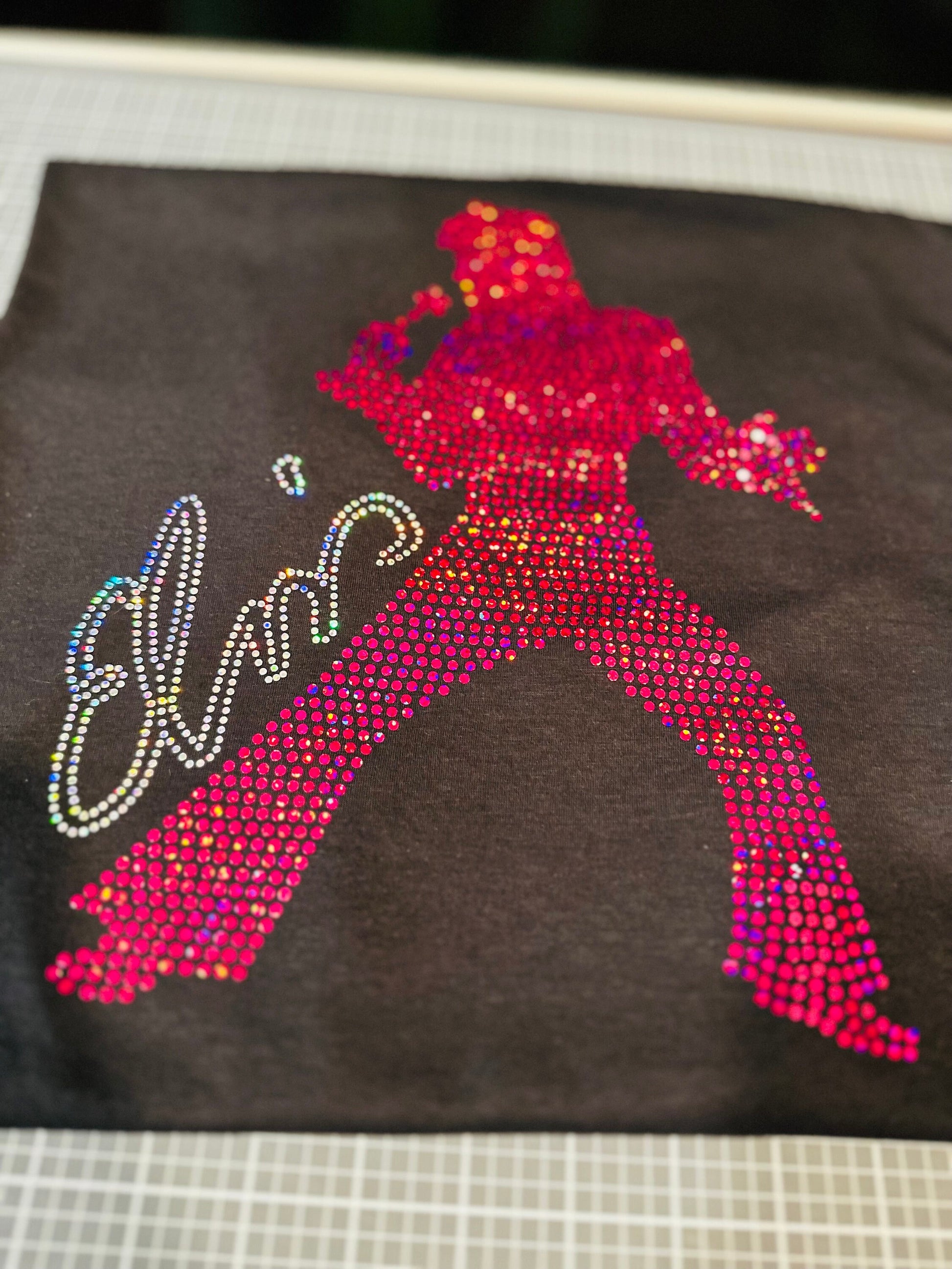 Hot Pink V-Neck or Unisex Elvis Presley Rock n Roll Bling Tee or Sweatshirt! Elvis Bling! Sweatshirts Available! Choose your color! Youth! - Stitch N Bling