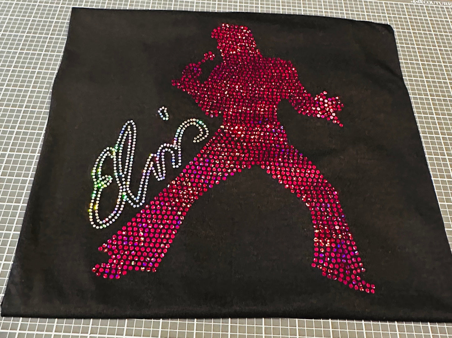 Hot Pink V-Neck or Unisex Elvis Presley Rock n Roll Bling Tee or Sweatshirt! Elvis Bling! Sweatshirts Available! Choose your color! Youth! - Stitch N Bling