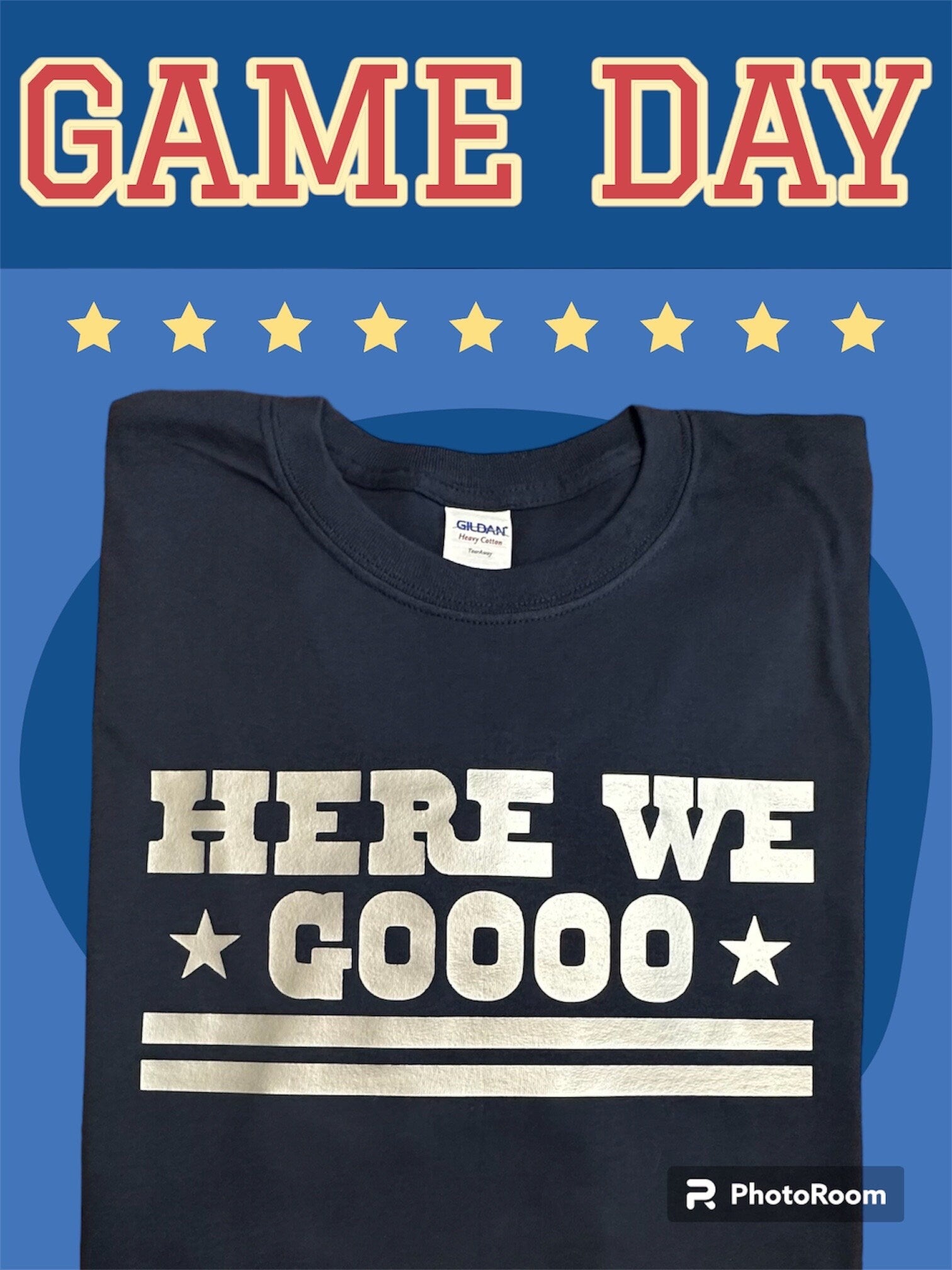 Here We Go Cowboy Tee/Football Tee/ Texas Football / Cowboys T-Shirt - Stitch N Bling