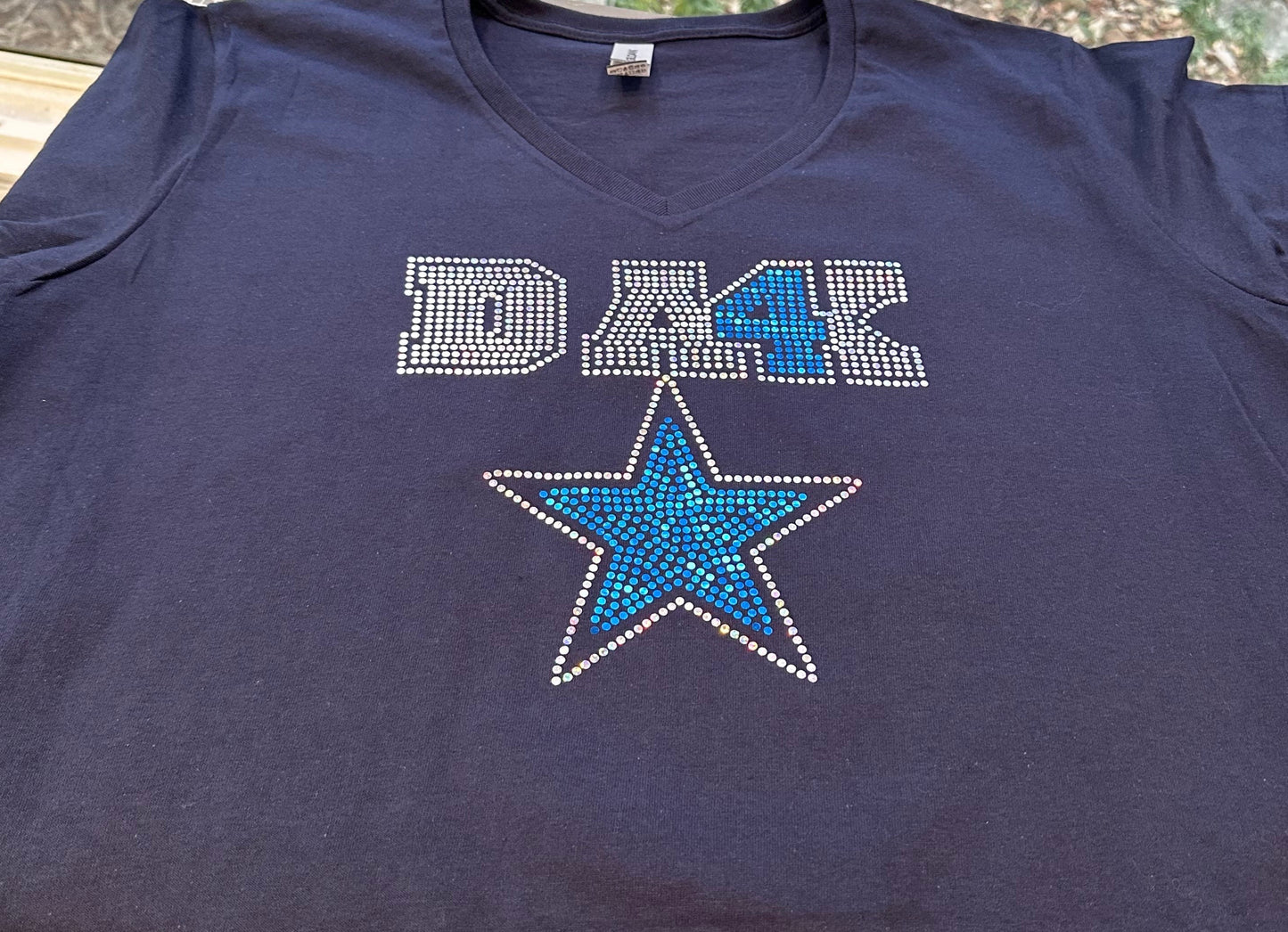 Bling Cowboy Tee/Bling Football Tee/ Texas Football / Cowboys with DAK T-Shirt - Stitch N Bling