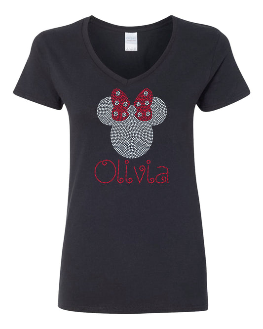 Personalized Mouse Bling/ Girl Mouse Tee/ Children & Adult Sizes Available, Sweatshirts