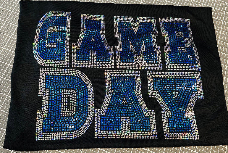 GAME DAY Bling Tee / Sports Bling Tee / Choose the Color / Sports Tee - Stitch N Bling