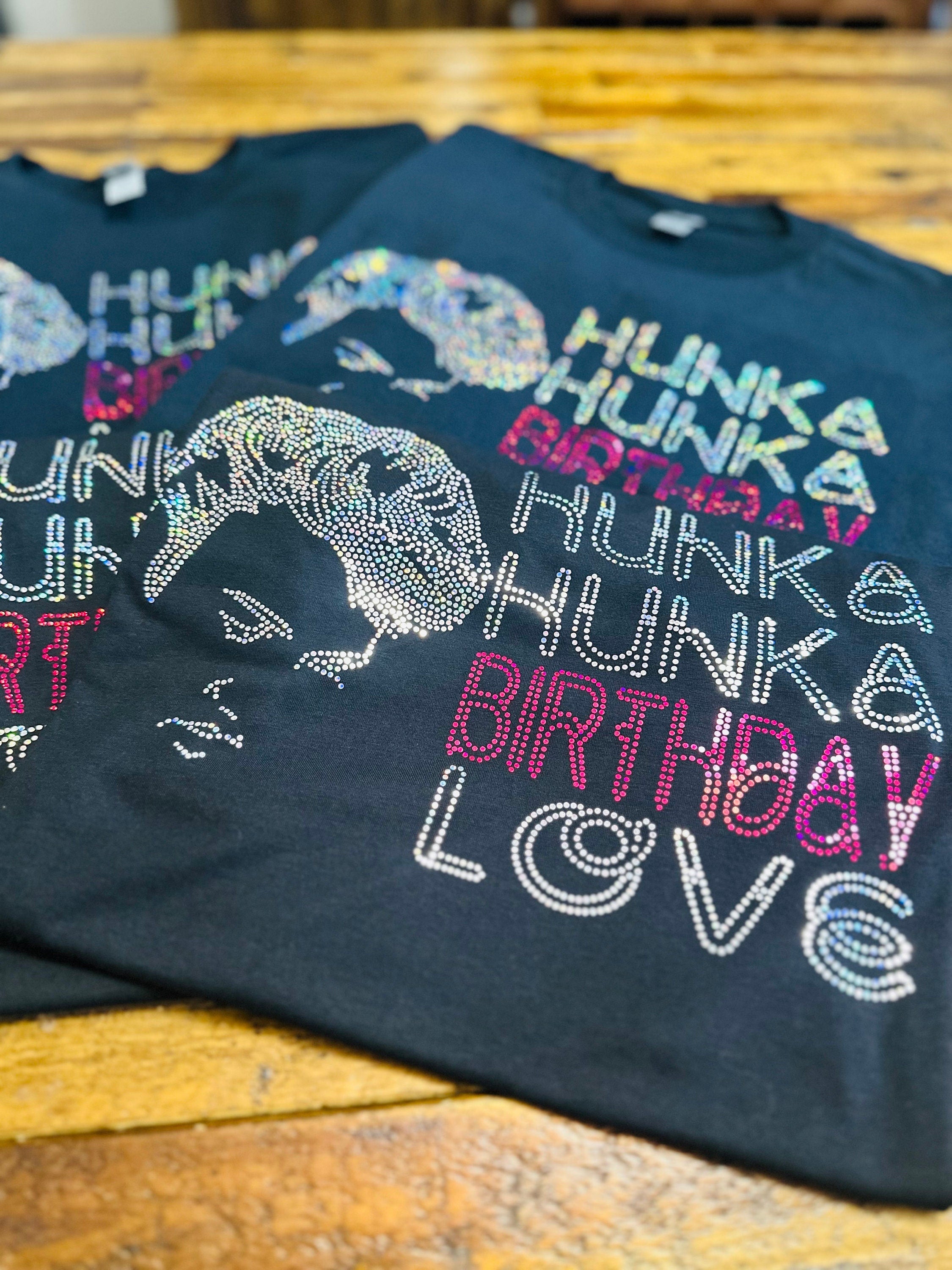 Elvis Presley Hunka Birthday Love Bling Tee! Elvis Bling / Personalization available upon request! YOUTH Sizes Available - Stitch N Bling