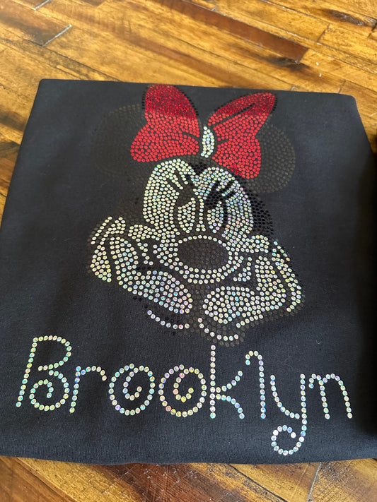 Sale! Free Personalized Mouse Bling/ Girl Mouse Tee/ Children & Adult Sizes Available, Sweatshirts / Free Personalization