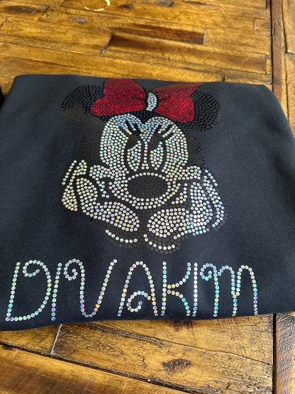 Personalized Mouse Bling/ Girl Mouse Tee/ Children & Adult Sizes Available, Sweatshirts / Free Personalization