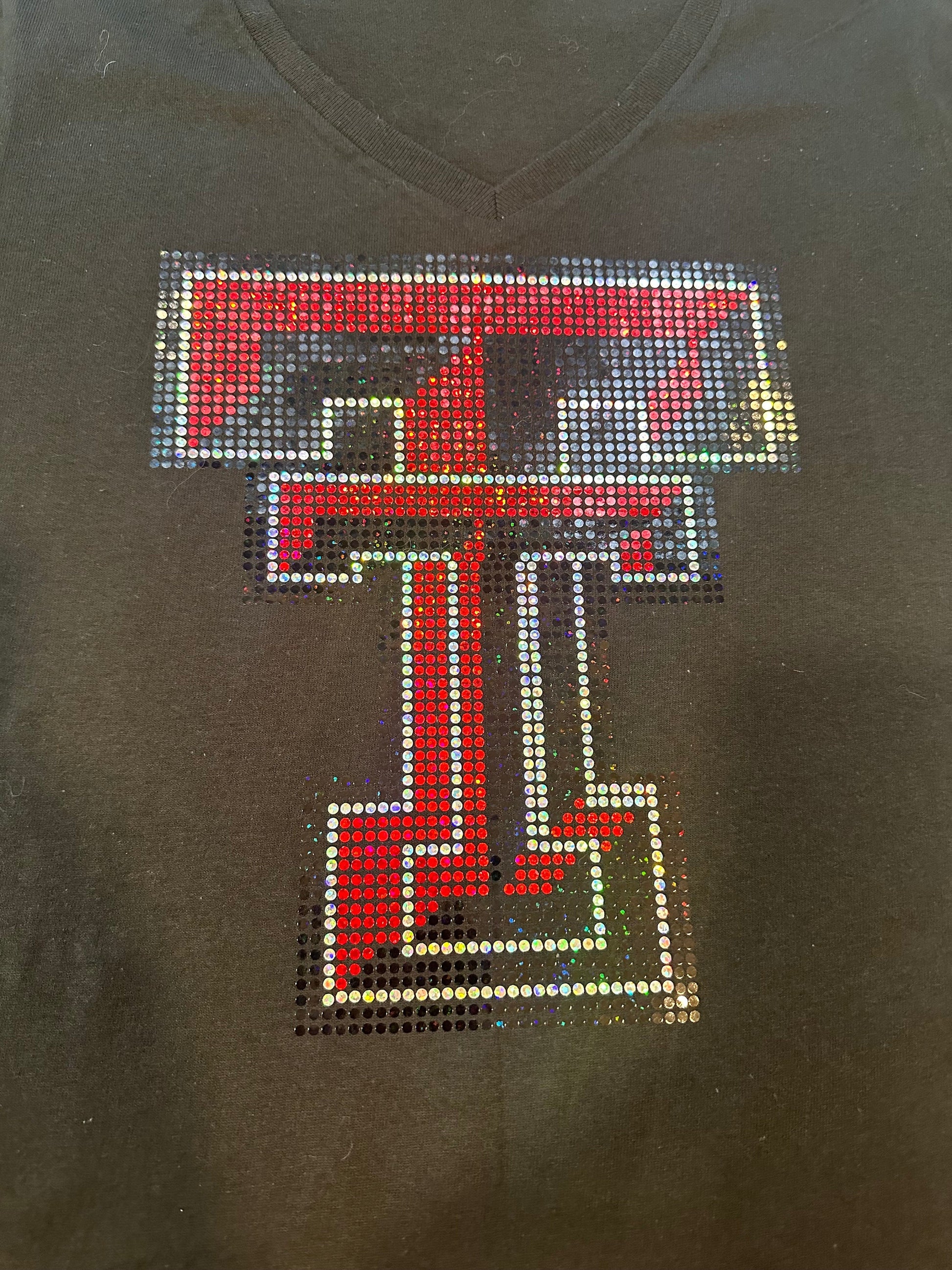 Texas Tech College Football Bling / Football University Sparkle/ Texas Sports Bling Tee or Tank - Stitch N Bling