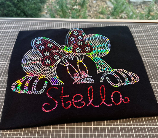 Personalized Mouse Peek a Boo Bling/ Girl Mouse Tee/ Children & Adult Sizes Available, Sweatshirts and Tees