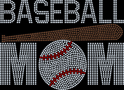 Baseball MOM Tee! Baseball Mom Sparkle Bling Tee / Baseball Mom with Bat Tee, Tank or Sweatshirt - Stitch N Bling