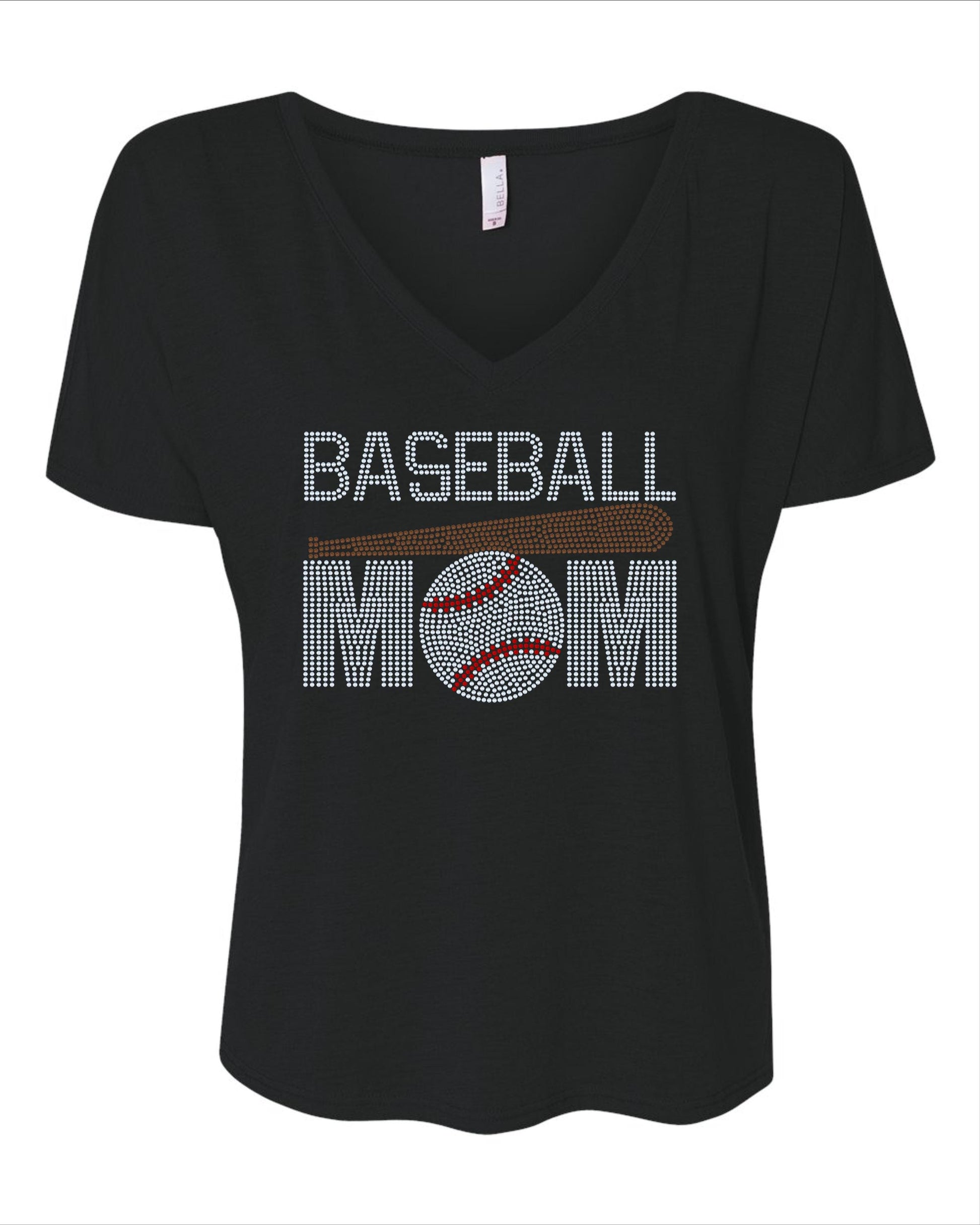 Baseball MOM Tee! Baseball Mom Sparkle Bling Tee / Baseball Mom with Bat Tee, Tank or Sweatshirt - Stitch N Bling