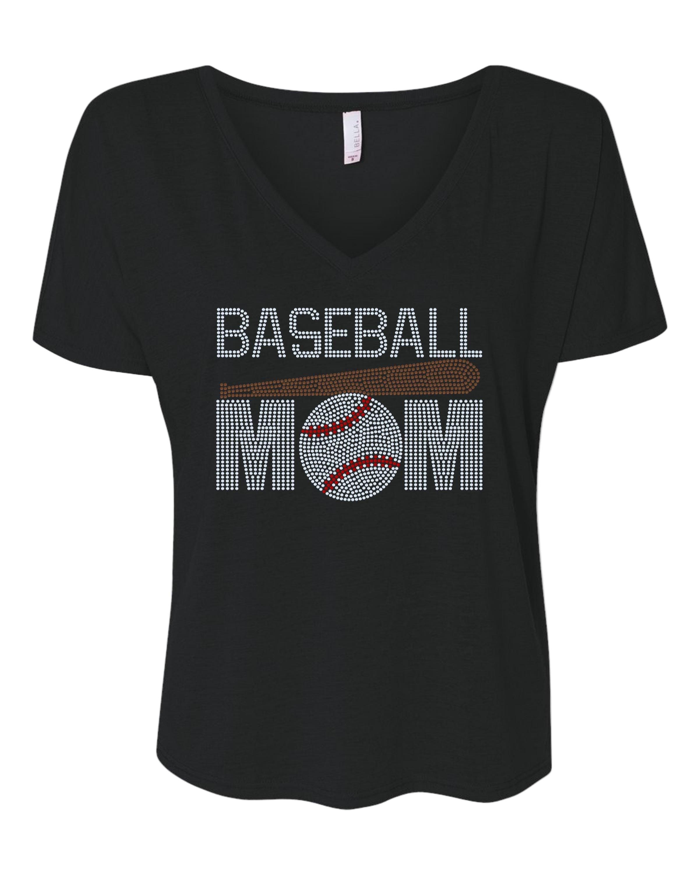 Baseball MOM Tee! Baseball Mom Sparkle Bling Tee / Baseball Mom with Bat Tee, Tank or Sweatshirt - Stitch N Bling