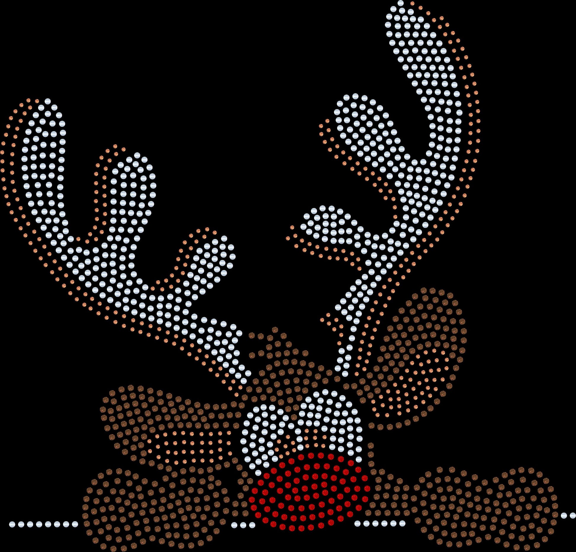Christmas Reindeer Bling Tee, T-Shirt Christmas Spangle Design! Rudolph the Reindeer Tee, Long Sleeve or Sweatshirts! - Stitch N Bling