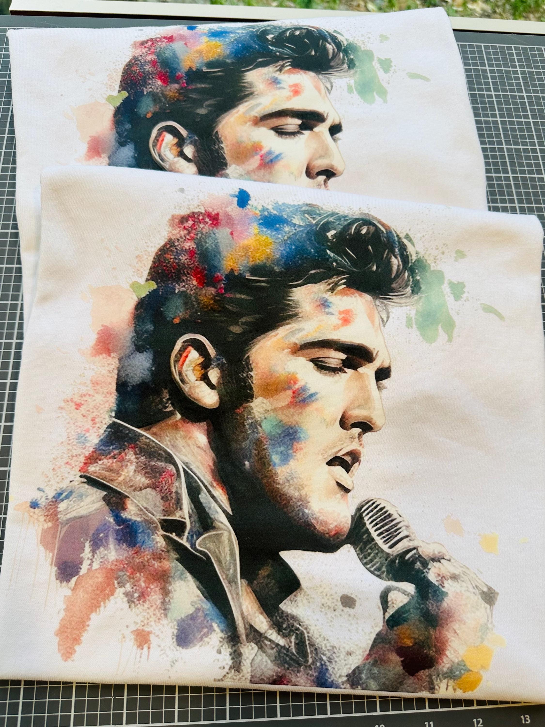 Elvis Presley Singing Watercolor 3 Tee! Personalization available! Kids Sizes/ Personalize with Quote or Lyrics on Back! - Stitch N Bling