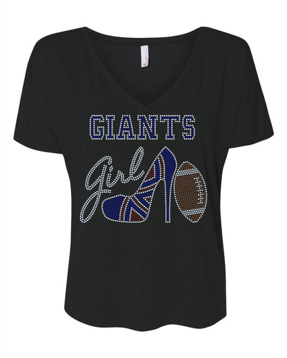 Personalized New York Giants Bling Tee, High Heel Shoe, Giants Girl, Personalization Optional! Sweatshirts and Long sleeve Available! - Stitch N Bling