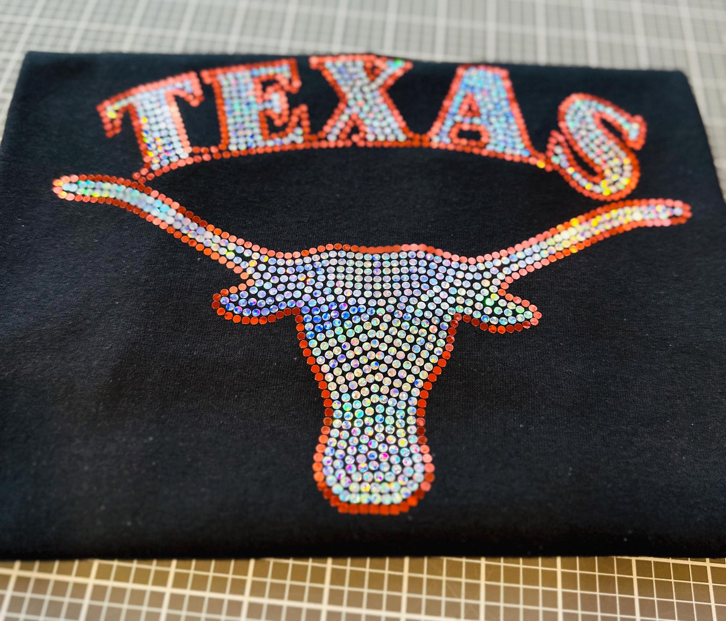 UT Austin Longhorn Texas University! University of Texas at Austin Bling/University/Texas Sports Bling Tee or Tank! White or Black tee! - Stitch N Bling