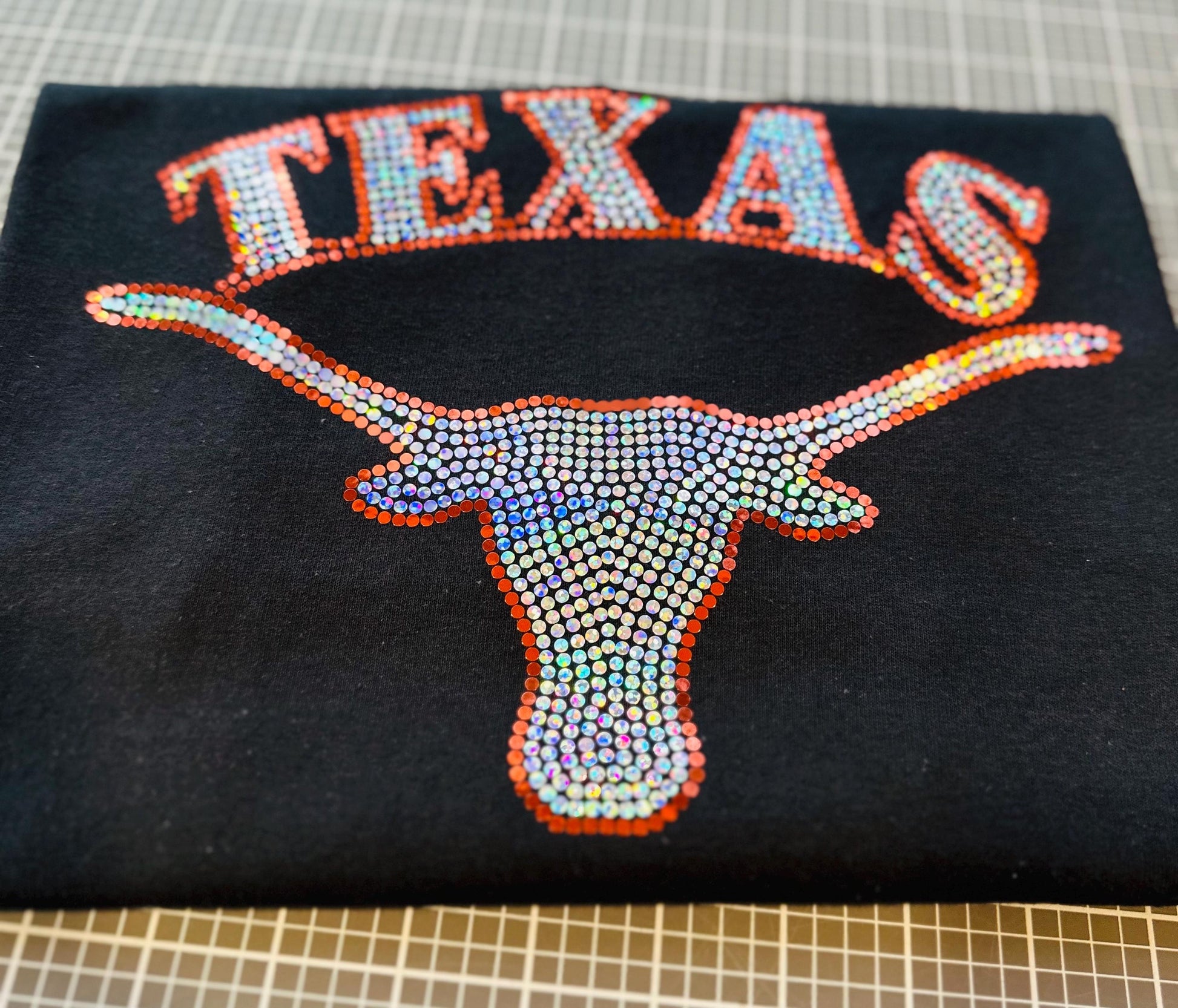 UT Austin Longhorn Texas University! University of Texas at Austin Bling/University/Texas Sports Bling Tee or Tank! White or Black tee! - Stitch N Bling