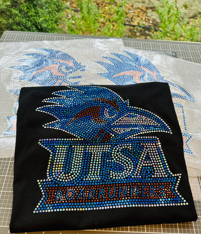 UTSA Roadrunners Texas University! University of Texas at San Antonio College Bling/Sports University Sparkle/Texas Sports Bling Tee or Tank - Stitch N Bling