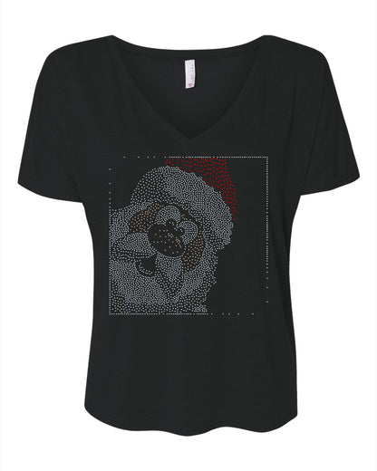 Christmas Santa Bling Tee, T-Shirt Christmas Spangle Design! Santa Claus! St. Nicholas Tee, Long Sleeve or Sweatshirts! - Stitch N Bling