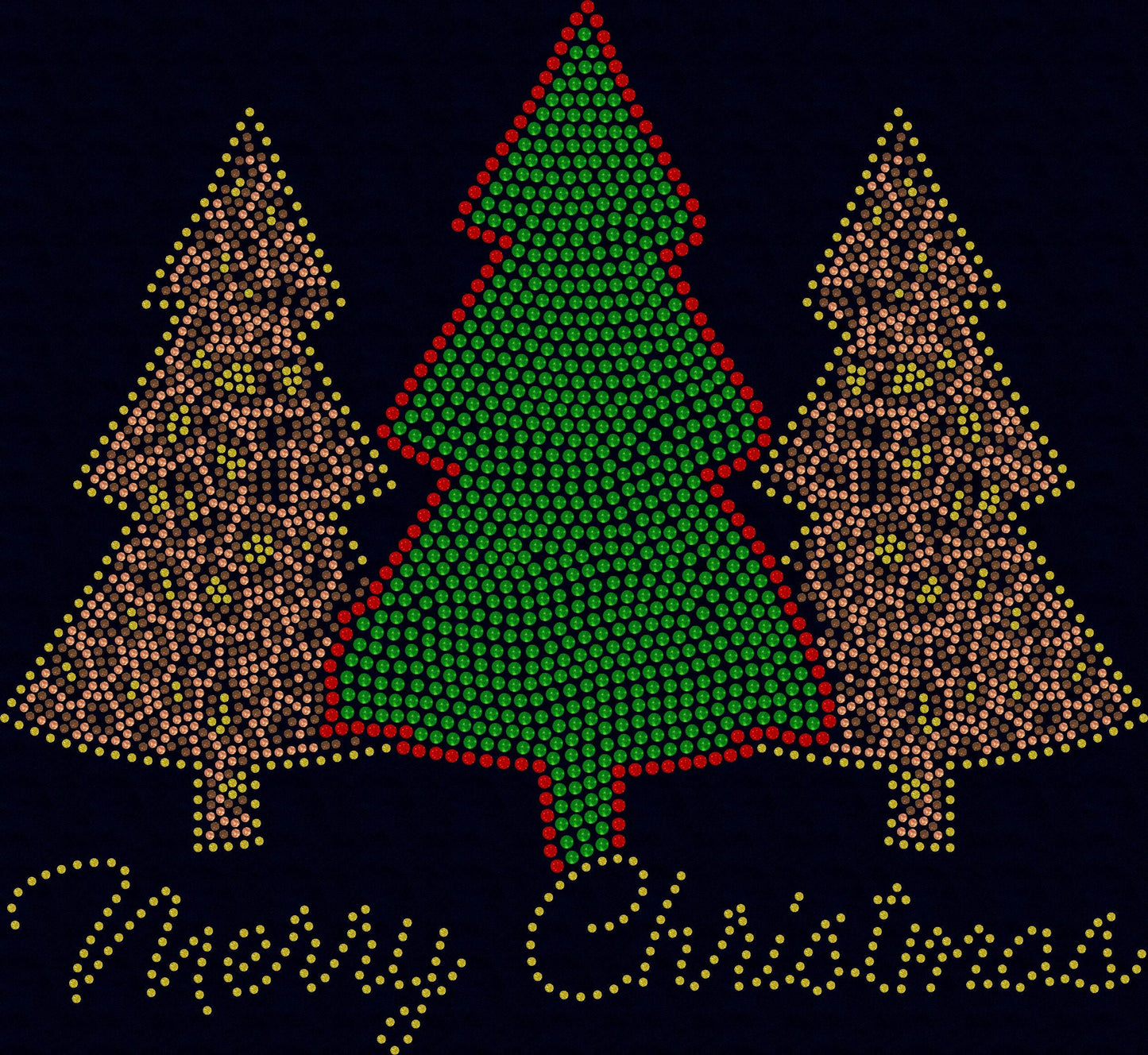 Merry Christmas Trees Bling Tee, T-Shirt Christmas Spangle Design! Christmas Trees! Holiday Bling Tree Tee, Long Sleeve or Sweatshirts! - Stitch N Bling