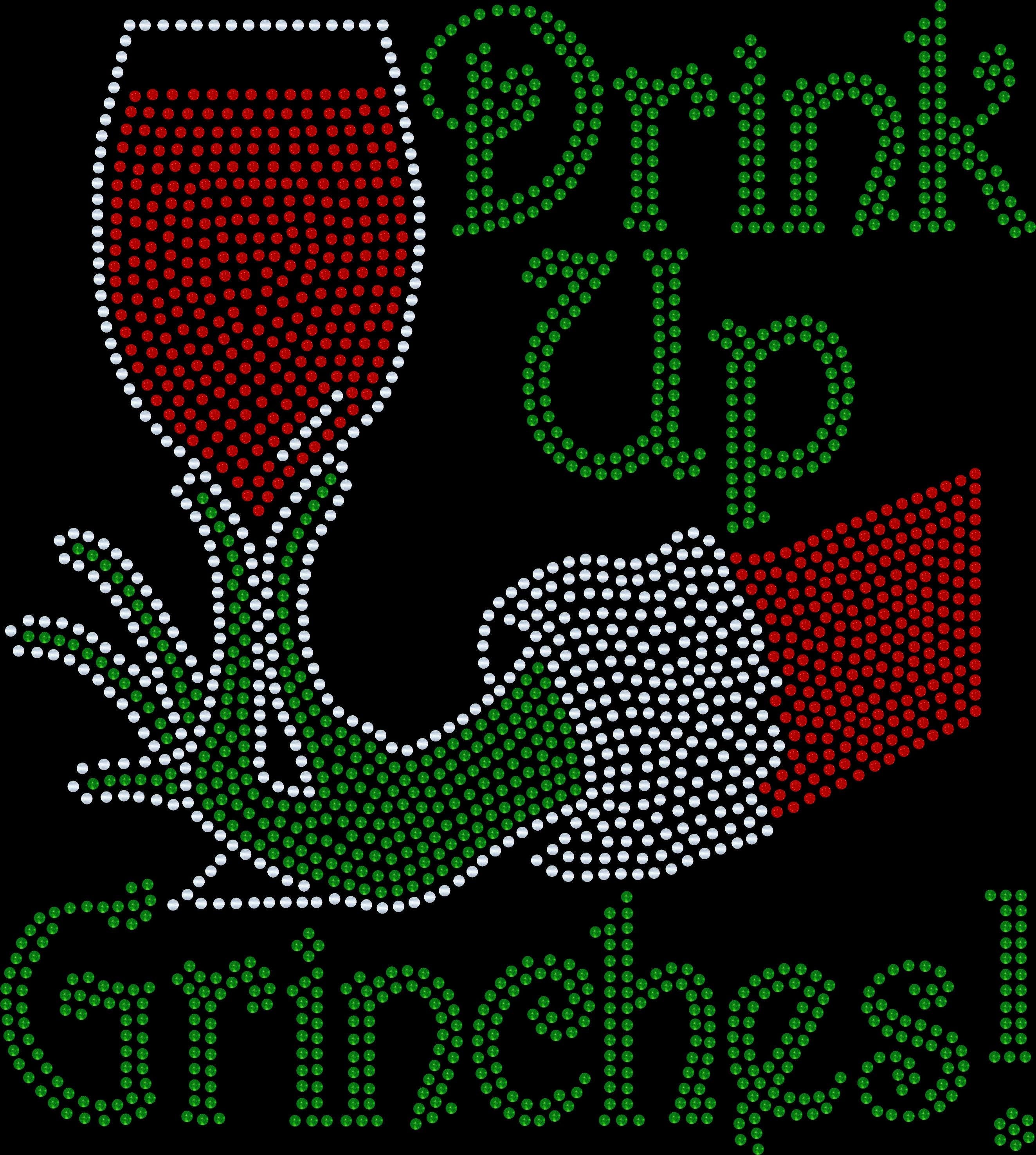 Drink Up Christmas Bling Tee, T-Shirt/Christmas Mean Grouch Spangle Design! Christmas Sweatshirt Bling! The Guy Who Stole Christmas Tee! - Stitch N Bling