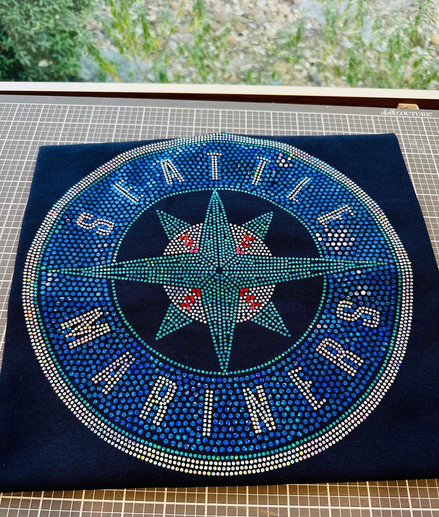 Seattle Mariners Bling / Baseball Sparkle/ Mariners Sports Bling Navy or Black Tee! Sweatshirts and Long Sleeves Available! - Stitch N Bling