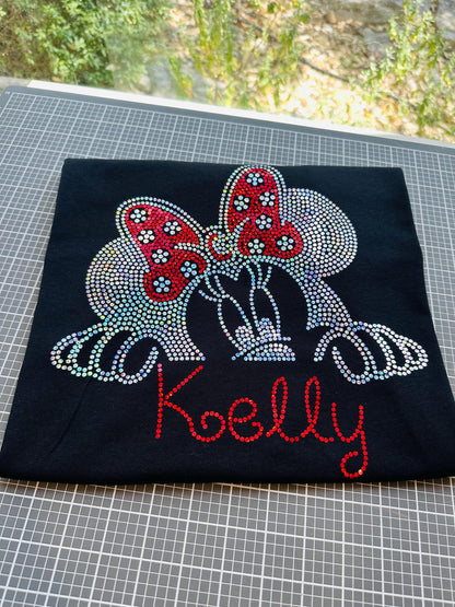 Personalized Mouse Peek a Boo Bling/ Girl Mouse Tee/ Children & Adult Sizes Available, Sweatshirts and Tees