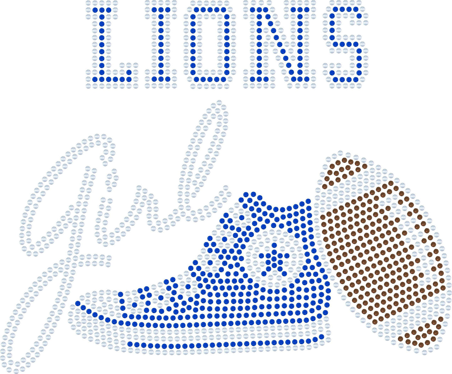 Detroit Lions Tennis Shoe Bling Tee, Detroit Michigan Football Tee, Lions Fan, Personalization Optional! Sweatshirts/Long sleeve Available! - Stitch N Bling