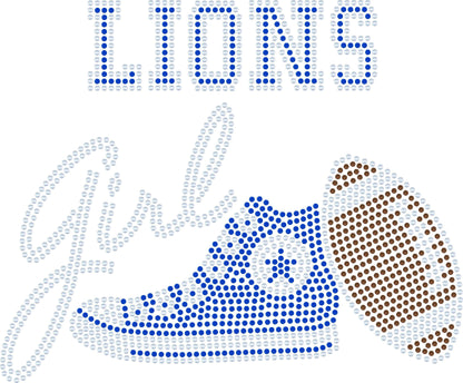 Detroit Lions Tennis Shoe Bling Tee, Detroit Michigan Football Tee, Lions Fan, Personalization Optional! Sweatshirts/Long sleeve Available! - Stitch N Bling