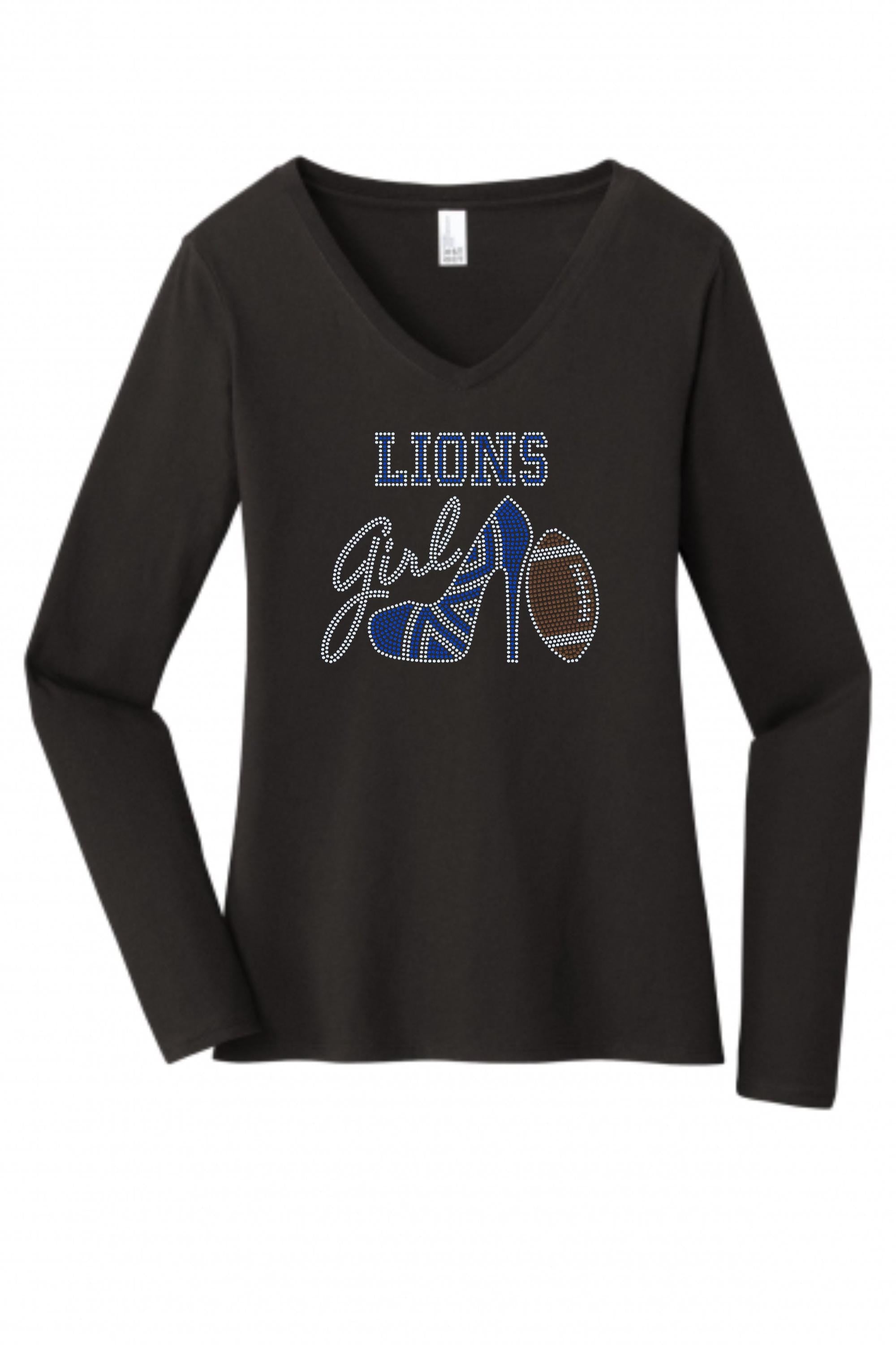 Detroit Lions High Heel Shoe Bling, Detroit Michigan Football Tee, Lions Fan, Personalization Optional! Sweatshirts/Long sleeve Available! - Stitch N Bling