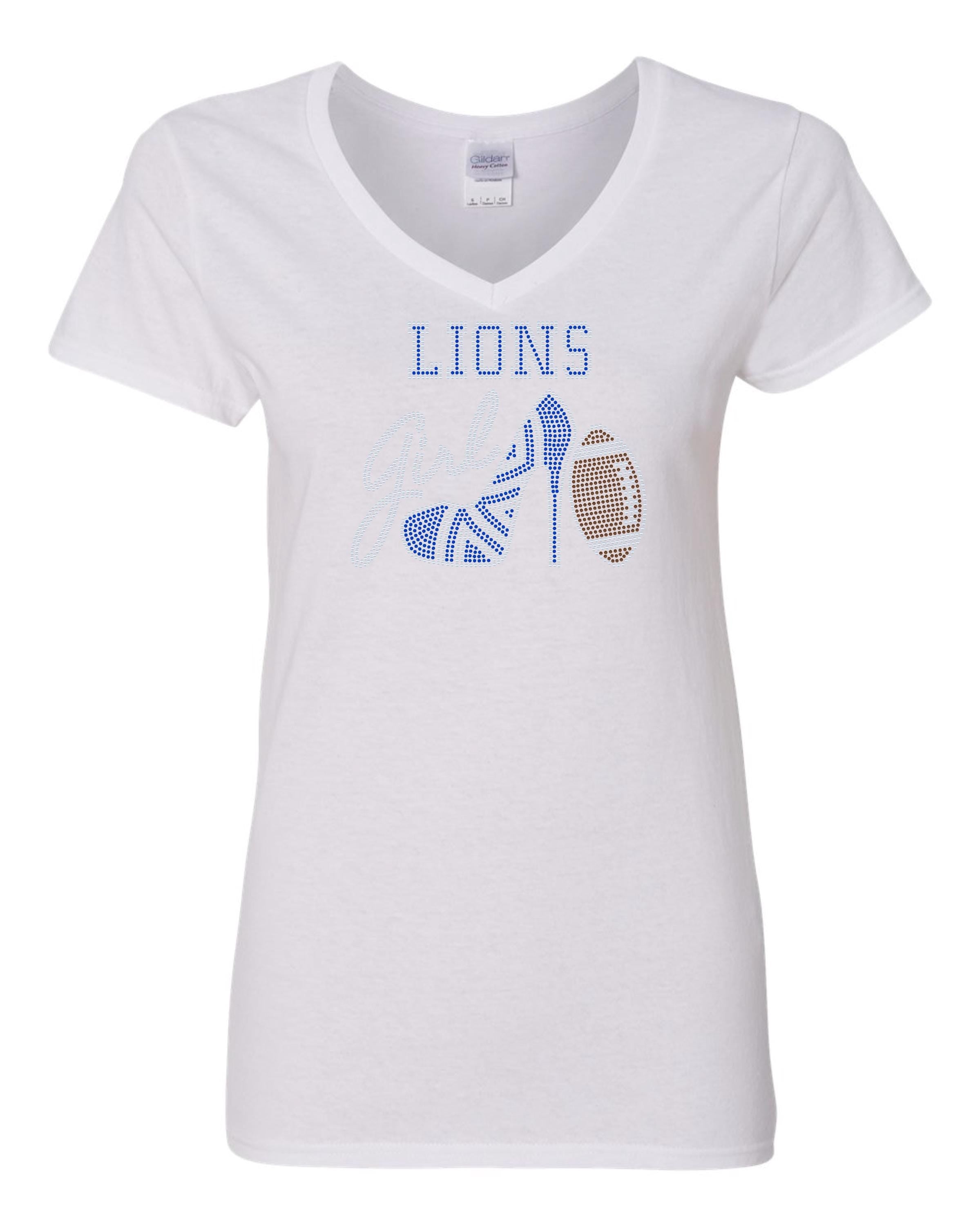 Detroit Lions High Heel Shoe Bling, Detroit Michigan Football Tee, Lions Fan, Personalization Optional! Sweatshirts/Long sleeve Available! - Stitch N Bling