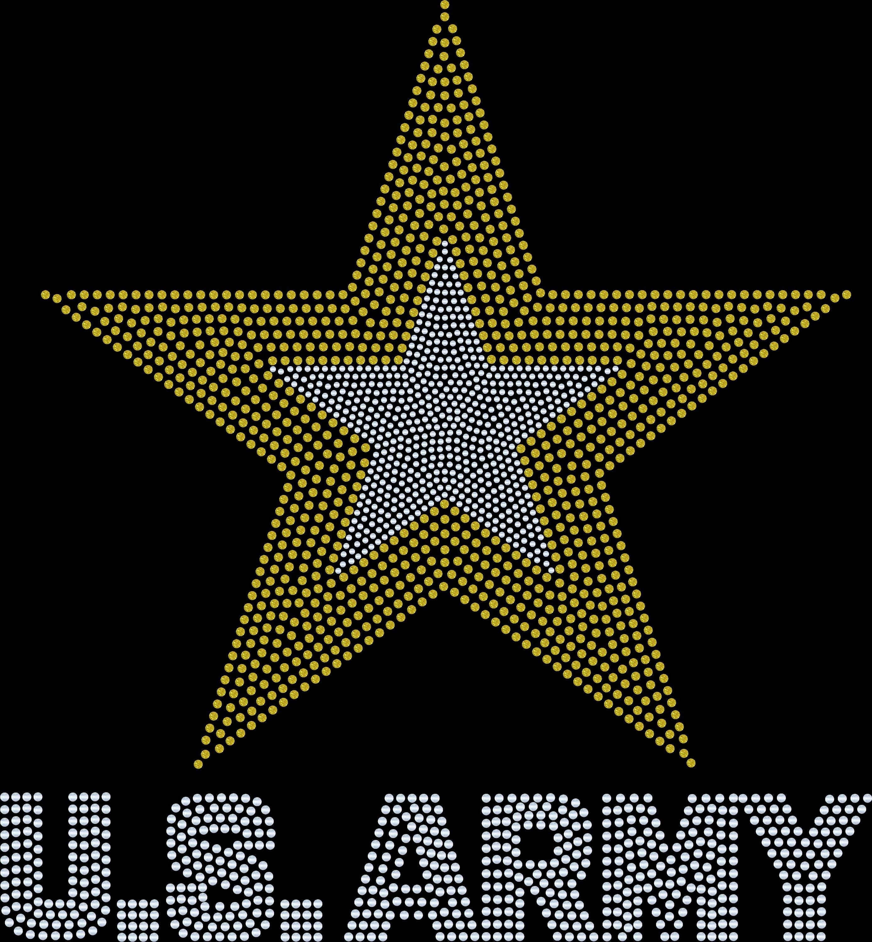 US Army Bling / Military Sparkle/ USA Army Bling on Black Tee, Sweatshirt, long sleeve or Tank - Stitch N Bling