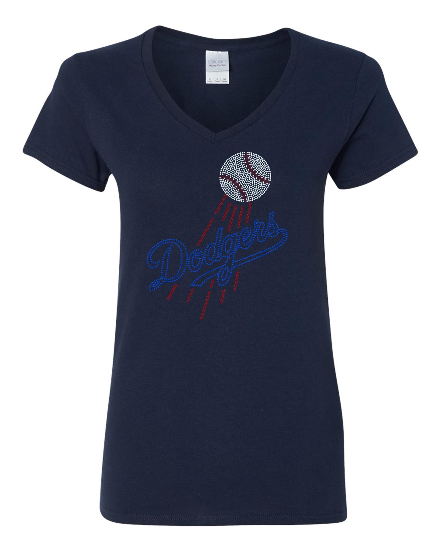 Los Angeles Dodgers Bling / Baseball Sparkle/ LA Dodgers Sports Bling Navy or Black Tee or Tank - Stitch N Bling