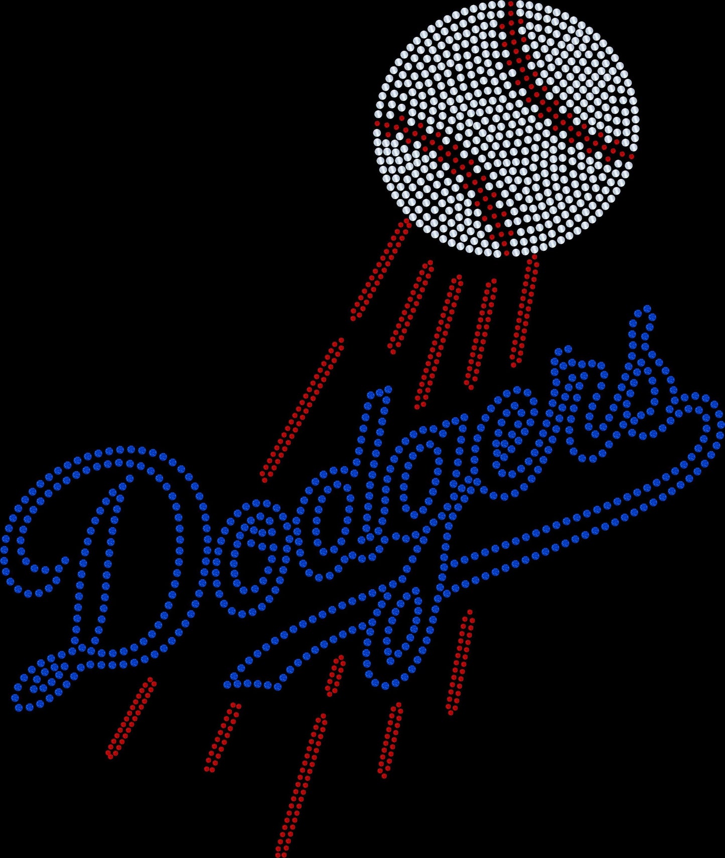 Los Angeles Dodgers Bling / Baseball Sparkle/ LA Dodgers Sports Bling Navy or Black Tee or Tank - Stitch N Bling