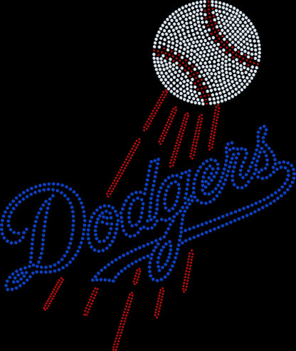 Los Angeles Dodgers Bling / Baseball Sparkle/ LA Dodgers Sports Bling Navy or Black Tee or Tank - Stitch N Bling