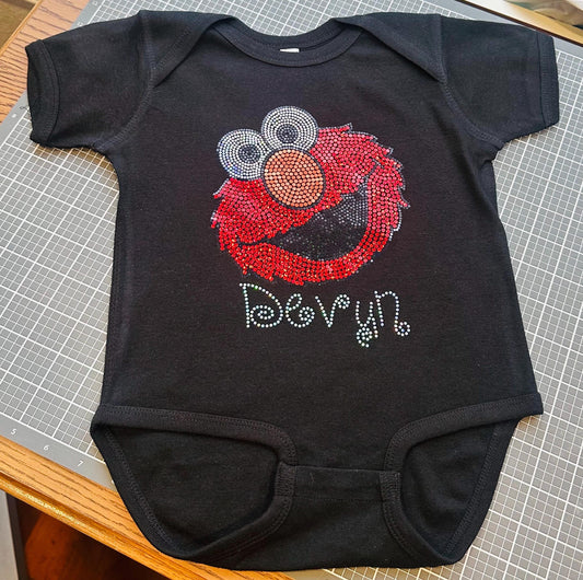 Monster or puppet Onesie or Tee / Monster Bling Onesie! Baby Bling! Youth Tee / T-Shirt Bling! Personalization available upon request!