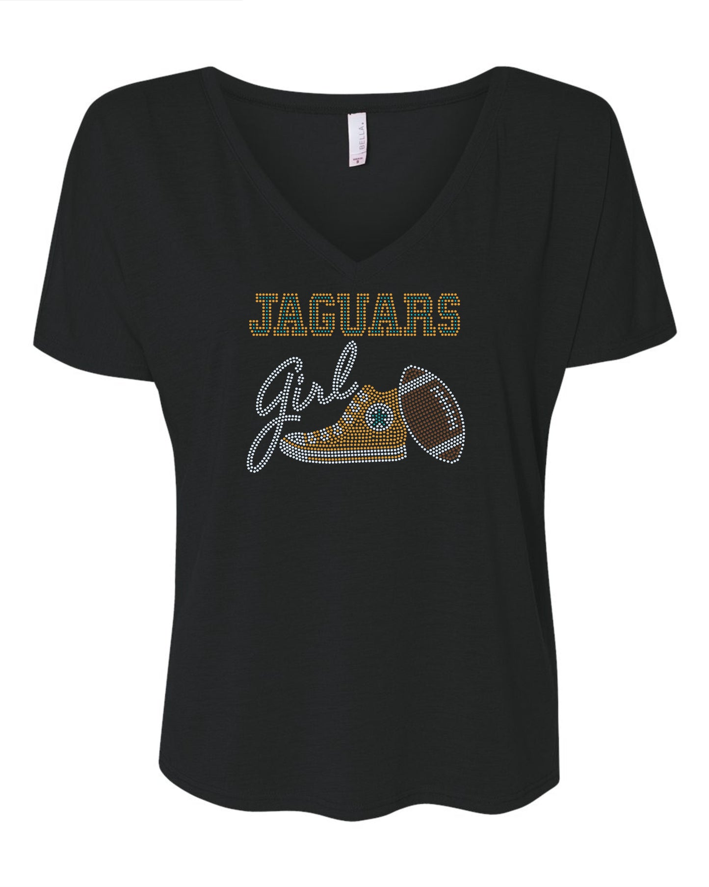 Jacksonville Jaguars Tee, Jaguars Tennis Shoe, Jaguars Girl, Personalization Optional! Long sleeve and Sweatshirts! - Stitch N Bling