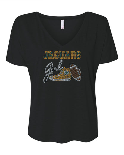 Jacksonville Jaguars Tee, Jaguars Tennis Shoe, Jaguars Girl, Personalization Optional! Long sleeve and Sweatshirts! - Stitch N Bling