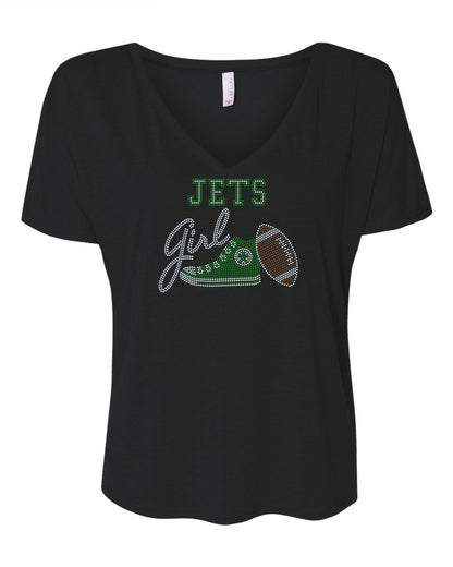 New York Jets Tee, Jets Tennis Shoe, Jets Girl, Personalization Optional! Long sleeve and Sweatshirts! - Stitch N Bling