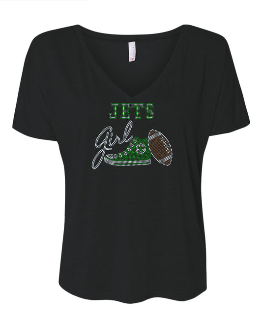 New York Jets Tee, Jets Tennis Shoe, Jets Girl, Personalization Optional! Long sleeve and Sweatshirts! - Stitch N Bling