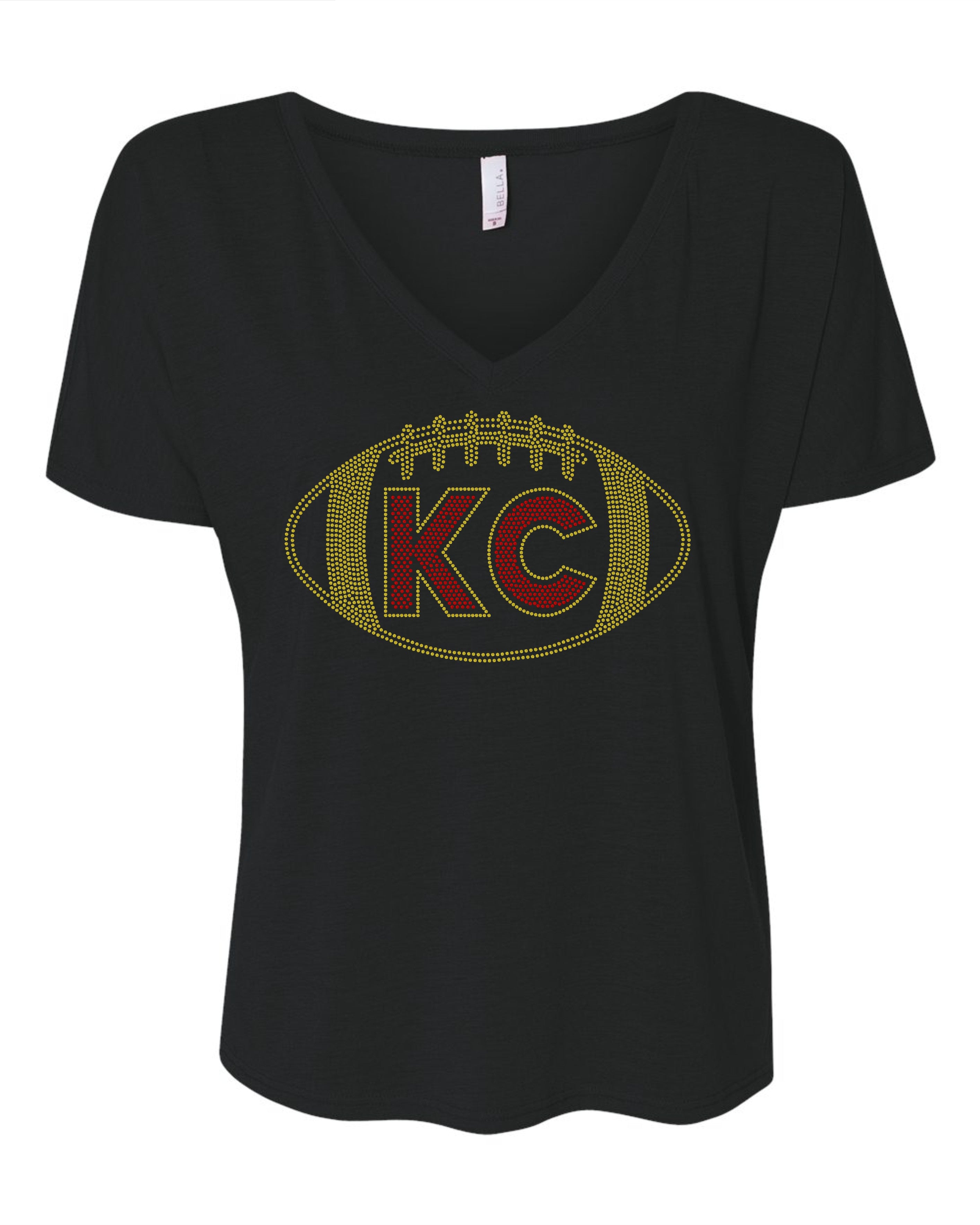 Personalized Kansas City Bling Tee, Kansas City Football Bling, Personalization Optional! Sweatshirts and Long sleeve Available! - Stitch N Bling
