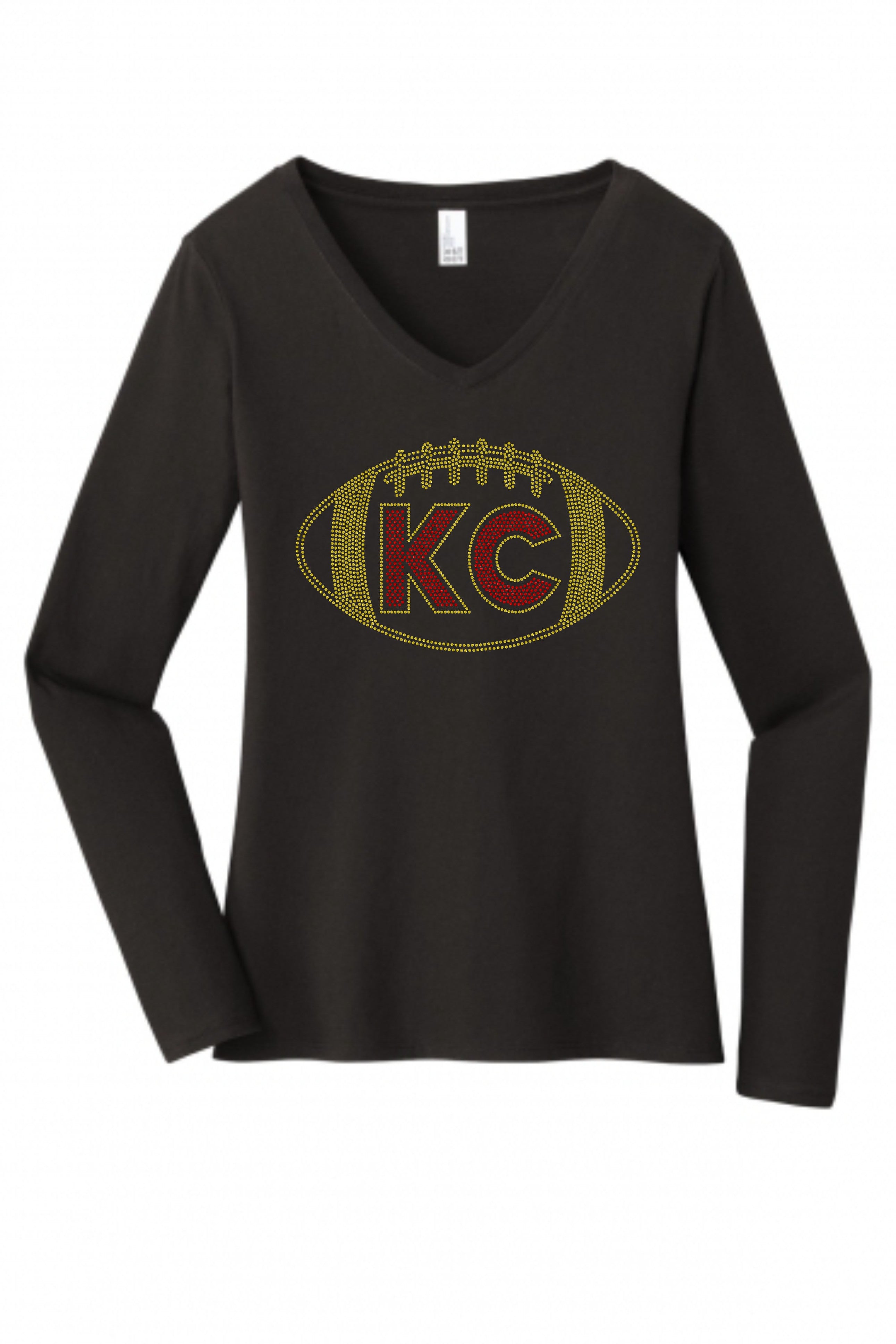 Personalized Kansas City Bling Tee, Kansas City Football Bling, Personalization Optional! Sweatshirts and Long sleeve Available! - Stitch N Bling