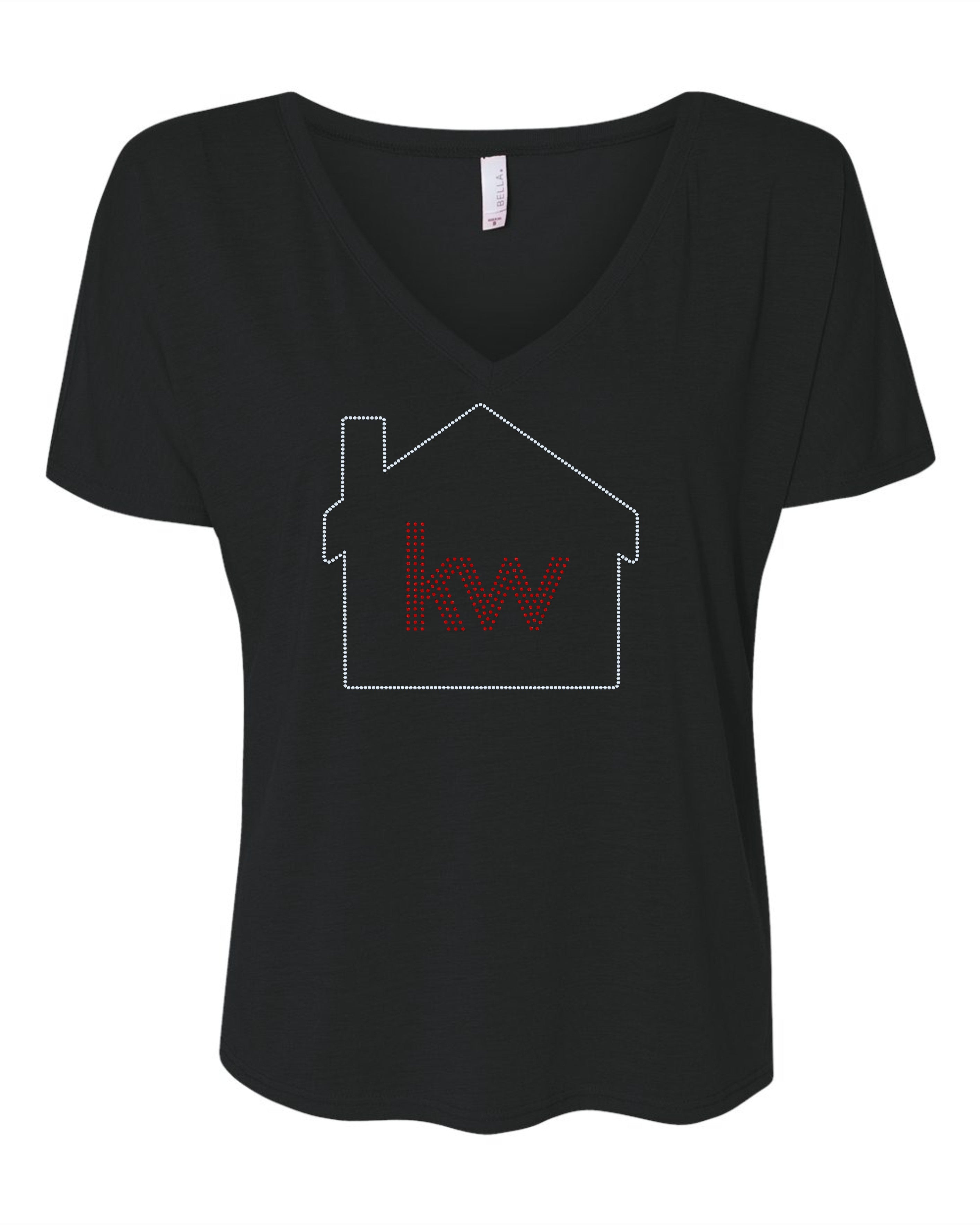 KW House Real Estate Bling Tee, REALTOR Bling Tee / REALTOR Work Tee Sparkly Spangle Collared Tee / Polo Option - Stitch N Bling