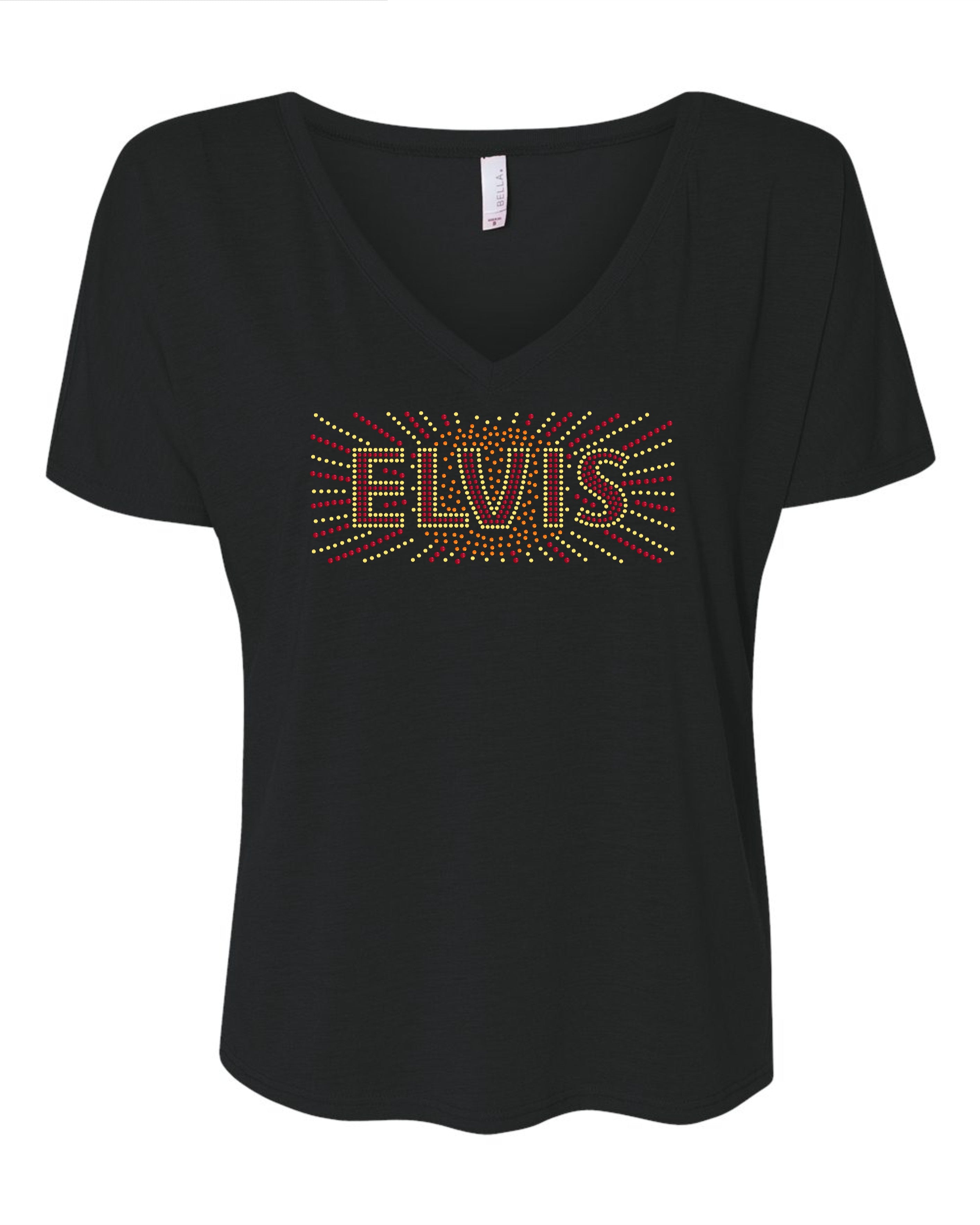 Elvis Presley Lights Bling Apparel – Ladies V-Neck Tee, Unisex Crewneck, Ladies Long Sleeve V-Neck Shirt, Unisex Sweatshirt