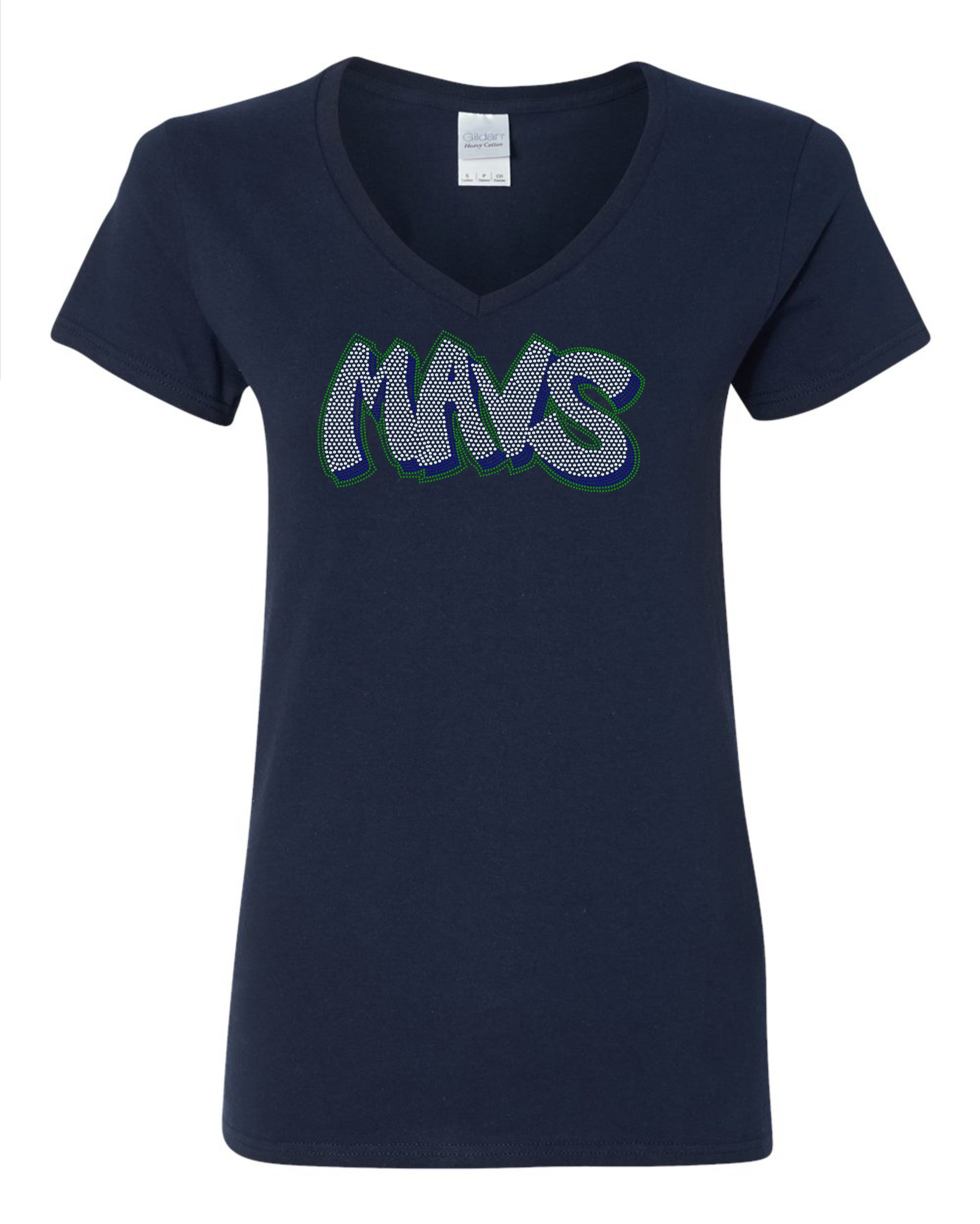 Dallas Mavericks Basketball Bling Apparel – Ladies V-Neck Tee, Unisex Crewneck, Ladies Long Sleeve V-Neck Shirt, Unisex Sweatshirt