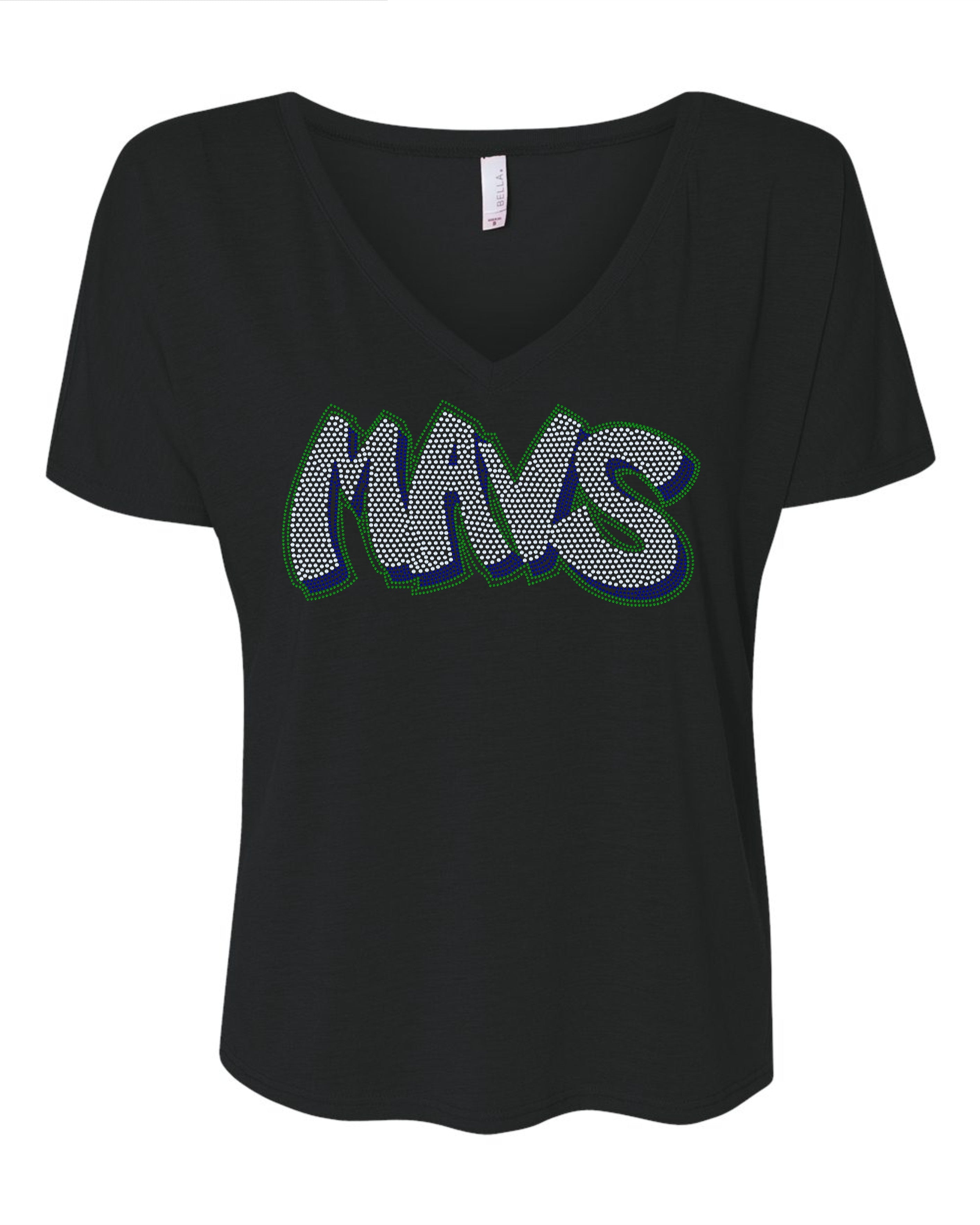 Dallas Mavericks Basketball Bling Apparel – Ladies V-Neck Tee, Unisex Crewneck, Ladies Long Sleeve V-Neck Shirt, Unisex Sweatshirt