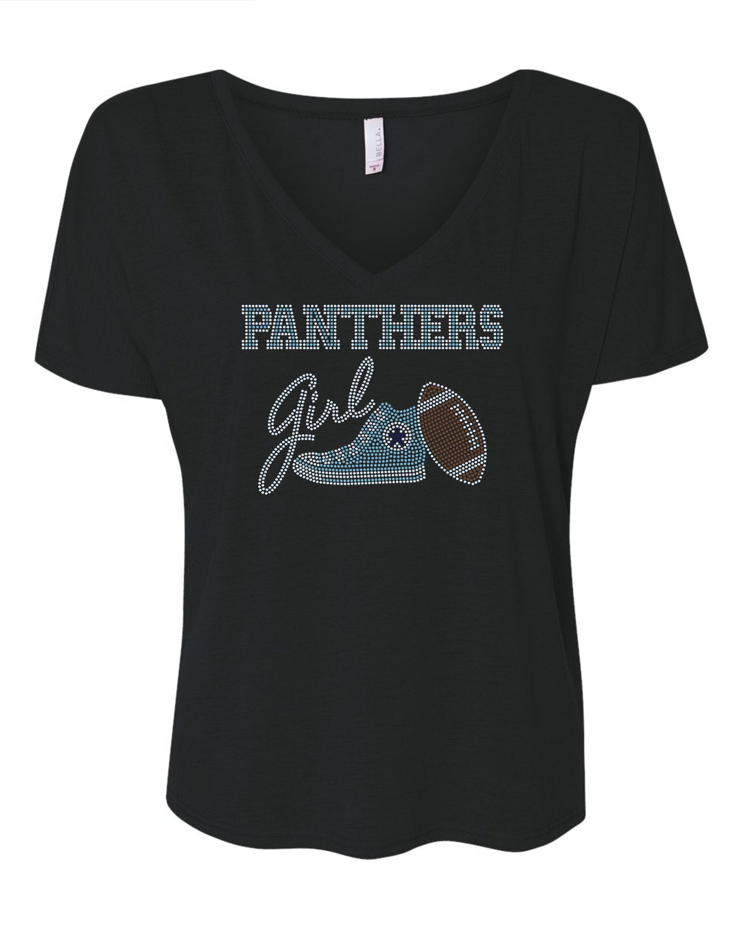 Carolina Panthers Tee, Panthers Tennis Shoe, Panthers Girl, Personalization Optional! Long sleeve and Sweatshirts! - Stitch N Bling