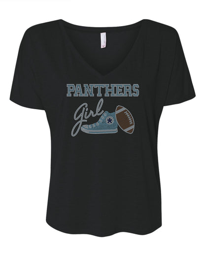 Carolina Panthers Tee, Panthers Tennis Shoe, Panthers Girl, Personalization Optional! Long sleeve and Sweatshirts! - Stitch N Bling