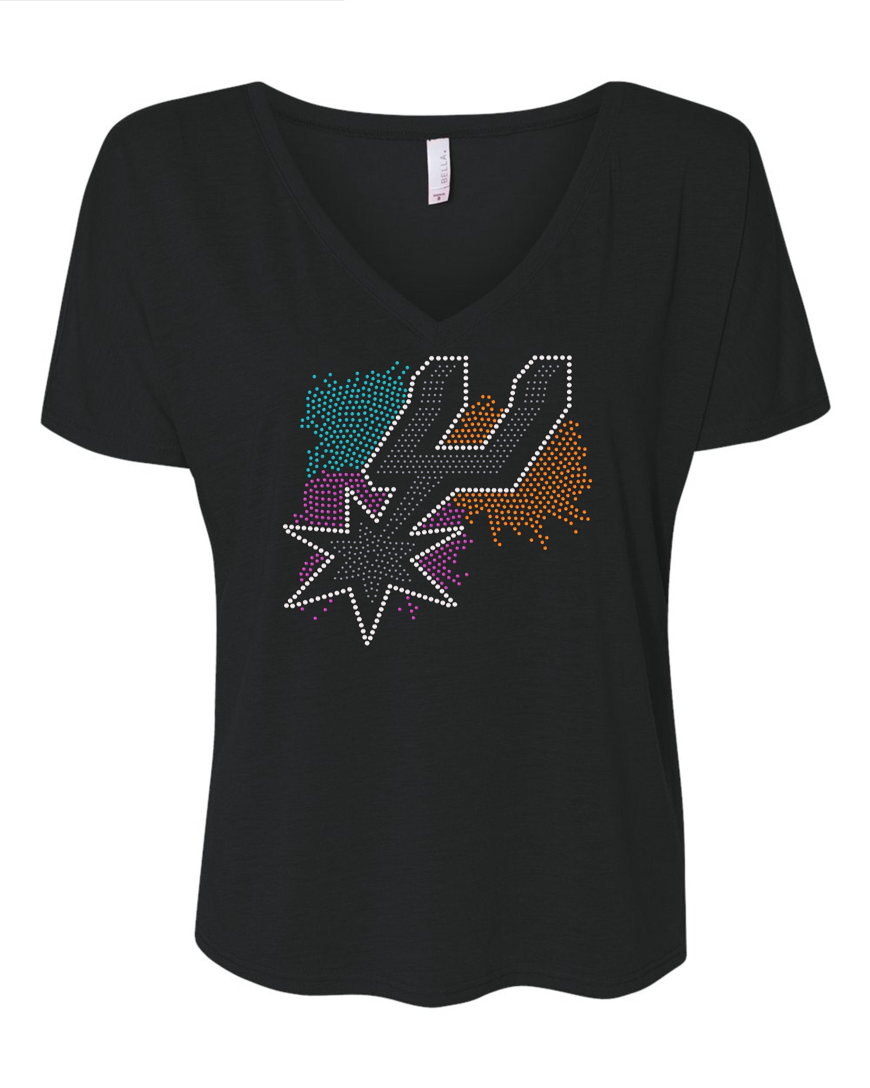 San Antonio Spurs Retro Pom Pom Basketball Bling Apparel – Ladies V-Neck Tee, Unisex Crewneck, Ladies Long Sleeve V-Neck Shirt, Unisex Sweatshirt