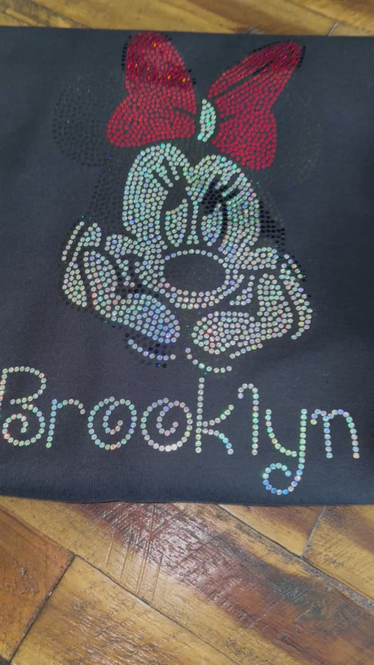 Sale! Free Personalized Mouse Bling/ Girl Mouse Tee/ Children & Adult Sizes Available, Sweatshirts / Free Personalization