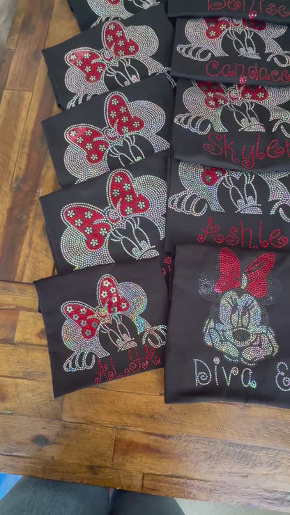 Personalized Mouse Bling/ Girl Mouse Tee/ Children & Adult Sizes Available, Sweatshirts / Free Personalization
