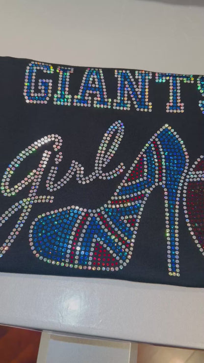 Personalized New York Giants Bling Tee, High Heel Shoe, Giants Girl, Personalization Optional! Sweatshirts and Long sleeve Available!